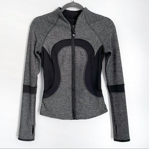 Lululemon Find Your Bliss Reversible Mesh Grey Black Zip Up Jacket Size 2